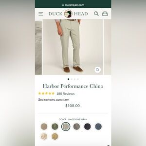 Duck Head Harbor Performance Chino Pants